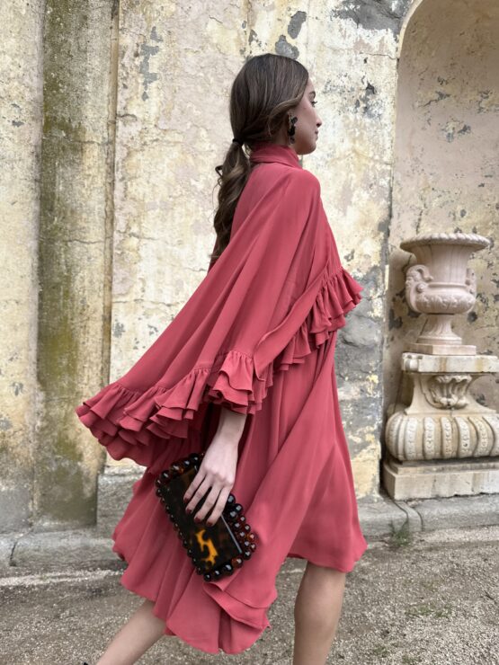 Vestido crep celine teja - Imagen 3