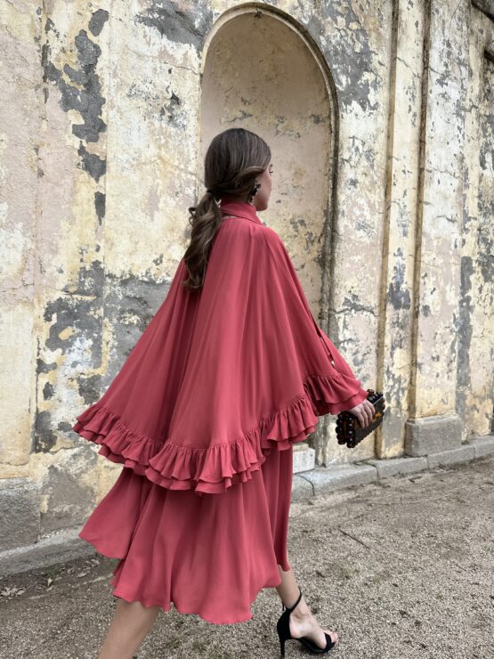 Vestido crep celine teja - Imagen 8