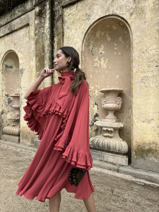 Vestido crep celine teja
