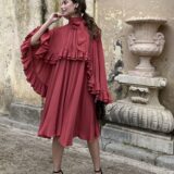 Vestido crep celine teja - Imagen 5