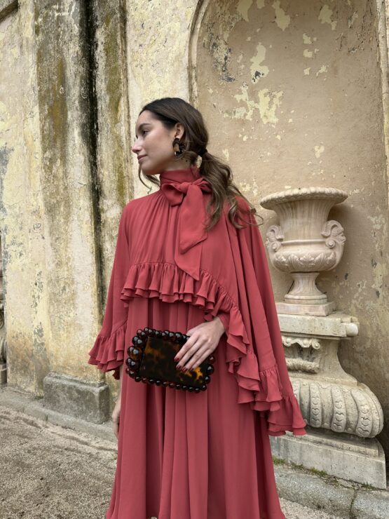 Vestido crep celine teja - Imagen 7