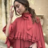 Vestido crep celine teja - Imagen 6