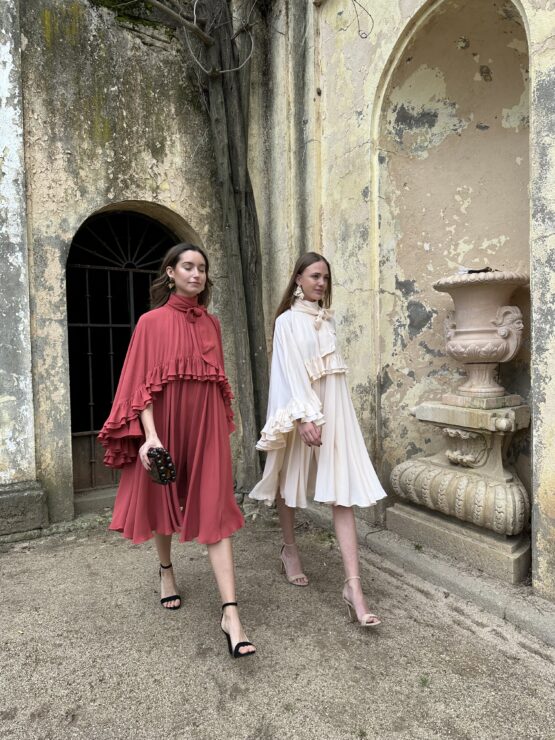 Vestido crep celine beige - Imagen 7