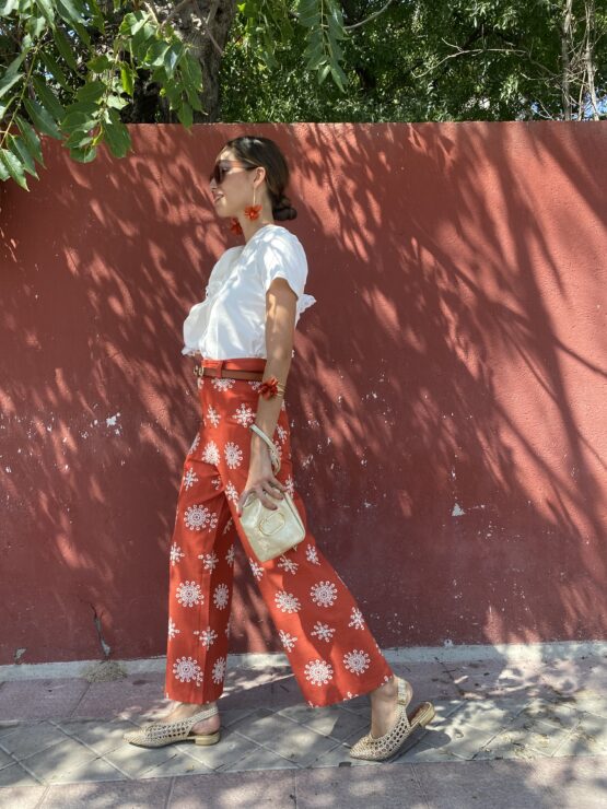 Pantalón bordado Sena teja - Imagen 5