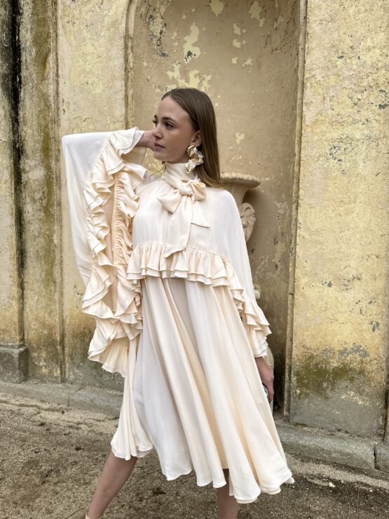 Vestido crep celine beige - Imagen 6