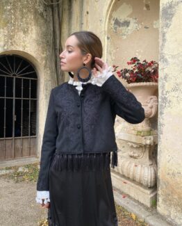 Chaqueta ante bordada black