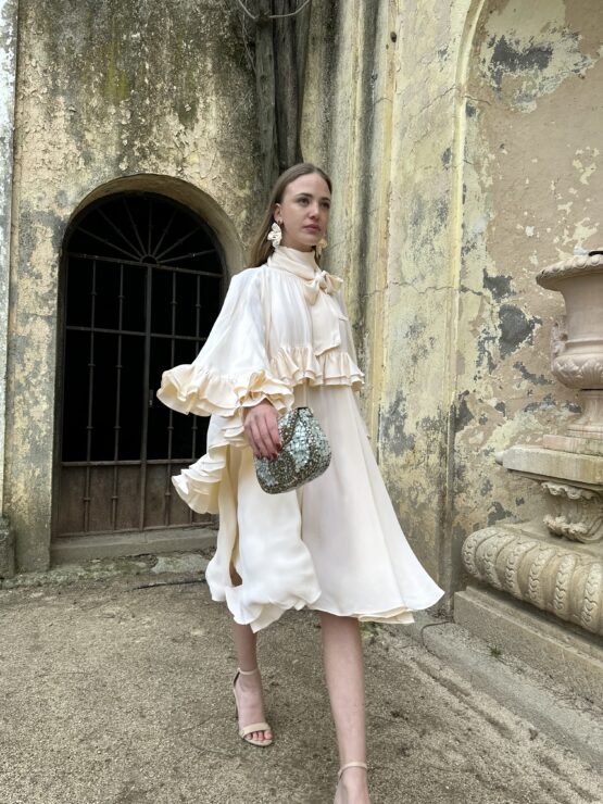 Vestido crep celine beige - Imagen 4