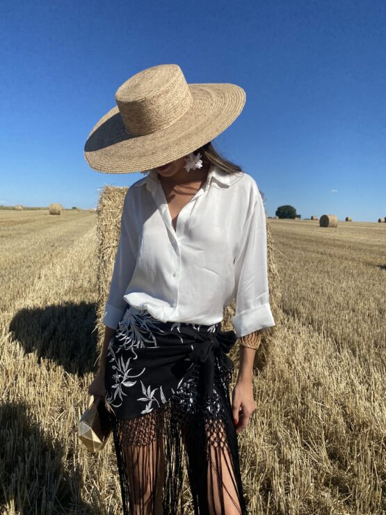 Falda mantón bordada negra - Imagen 4