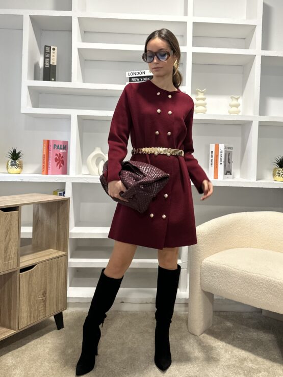 Vestido de punto gabrielle burgundy - Imagen 6