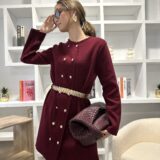 Vestido de punto gabrielle burgundy
