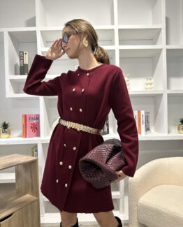 Vestido de punto gabrielle burgundy