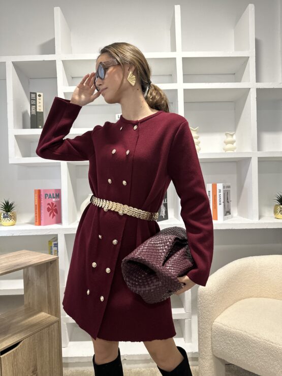 Vestido de punto gabrielle burgundy