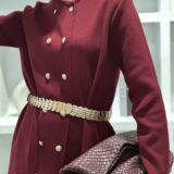Vestido de punto gabrielle burgundy - Imagen 3