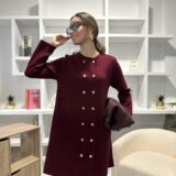 Vestido de punto gabrielle burgundy - Imagen 4