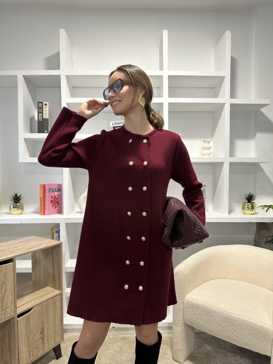 Vestido de punto gabrielle burgundy - Imagen 4