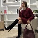 Vestido de punto gabrielle burgundy - Imagen 5