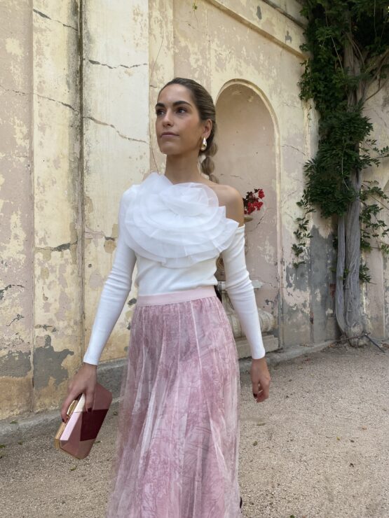 Top de punto Maxi flor white - Imagen 6