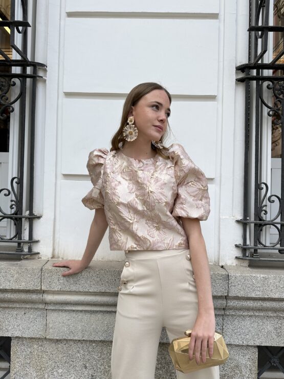 Top jacquard rocío rosa empolvado - Imagen 4