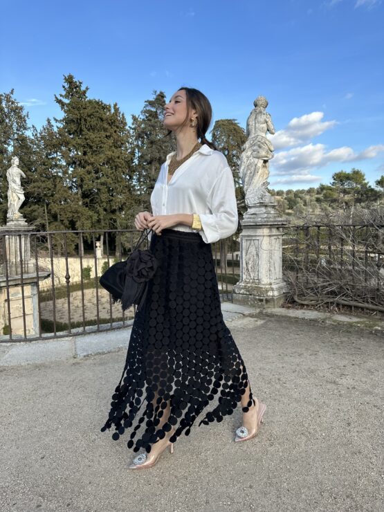 Falda lunar guipur negro - Imagen 5