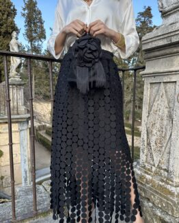 Falda lunar guipur negro