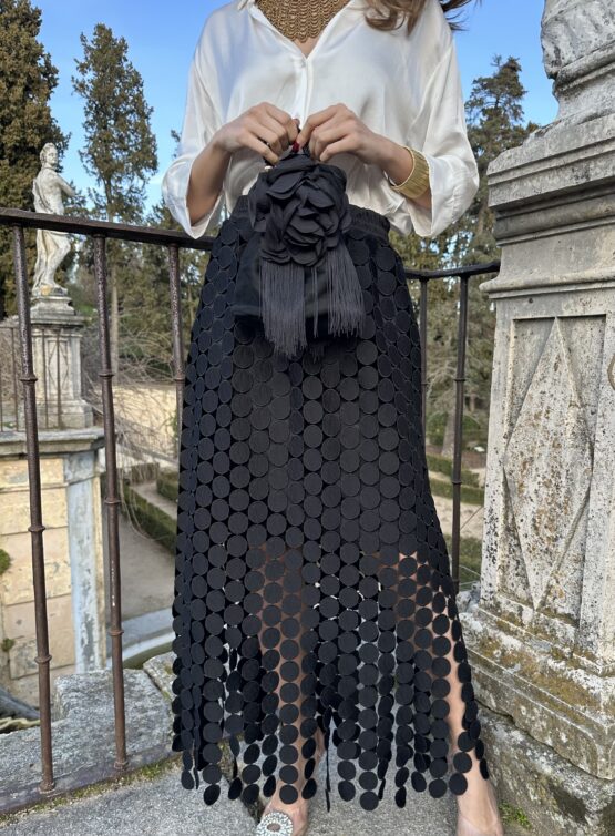 Falda lunar guipur negro