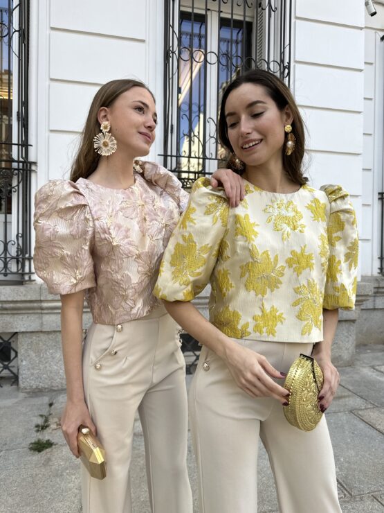 Top jacquard rocío rosa empolvado - Imagen 2