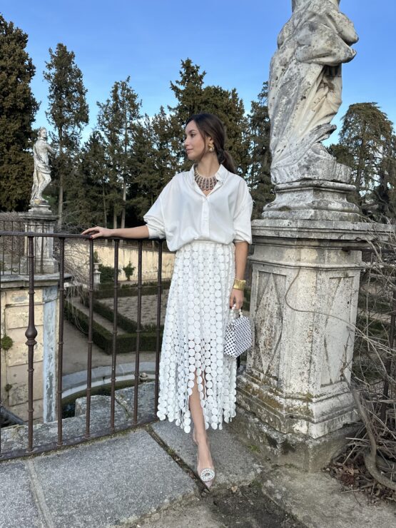Falda lunar guipur blanco - Imagen 5