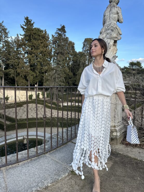 Falda lunar guipur blanco - Imagen 3
