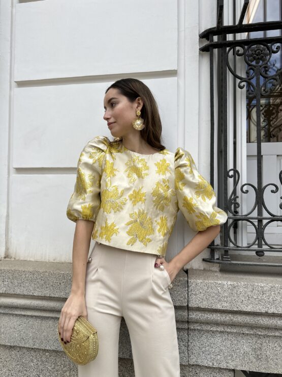 TOP JACQUARD ROCÍO yellow - Imagen 4