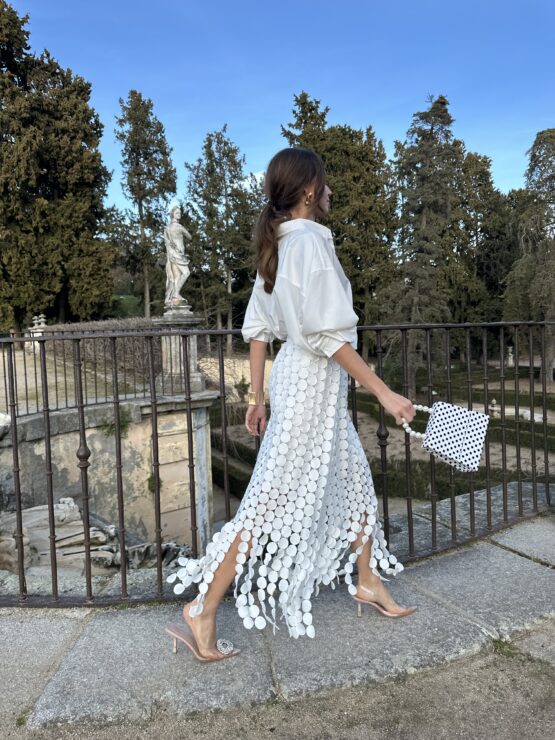 Falda lunar guipur blanco