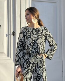 Conjunto Sicilia bordado inglés negro