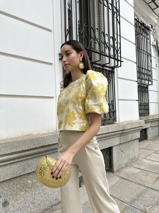 TOP JACQUARD ROCÍO yellow - Imagen 2