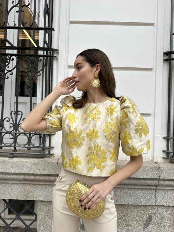 TOP JACQUARD ROCÍO yellow - Imagen 5