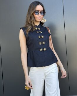 Camisa Leonor azul marino