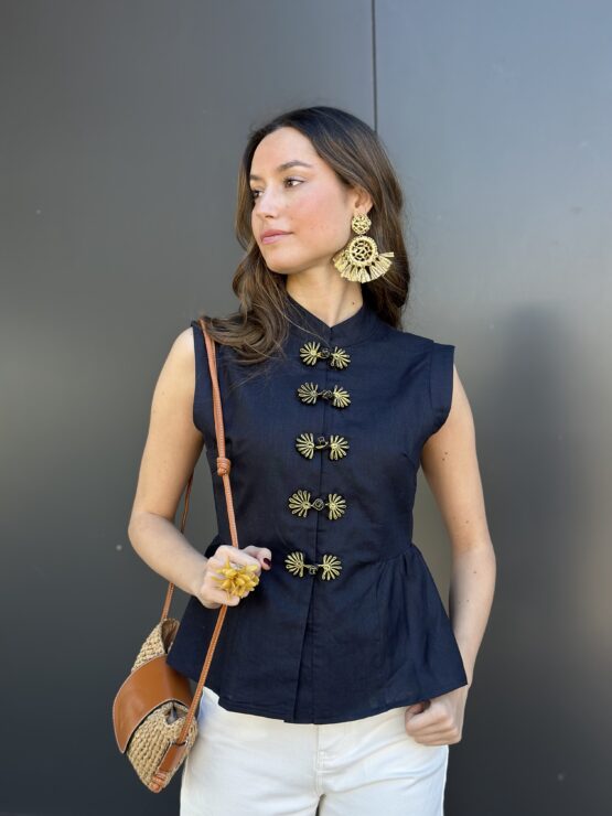 Camisa Leonor azul marino - Imagen 3