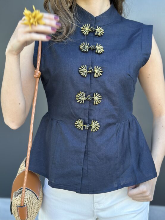 Camisa Leonor azul marino - Imagen 4