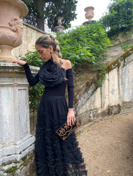 Top de punto Maxi flor black - Imagen 3