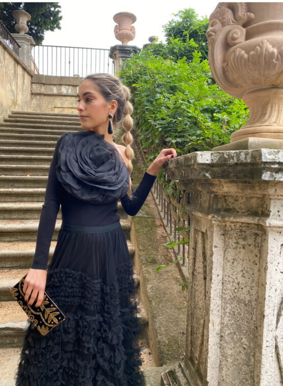 Top de punto Maxi flor black - Imagen 4