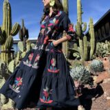 Vestido Marietta bordado azul marino - Imagen 6