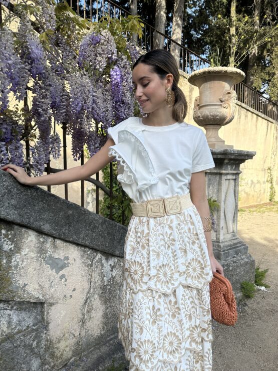 Falda Triana bordada camel - Imagen 5