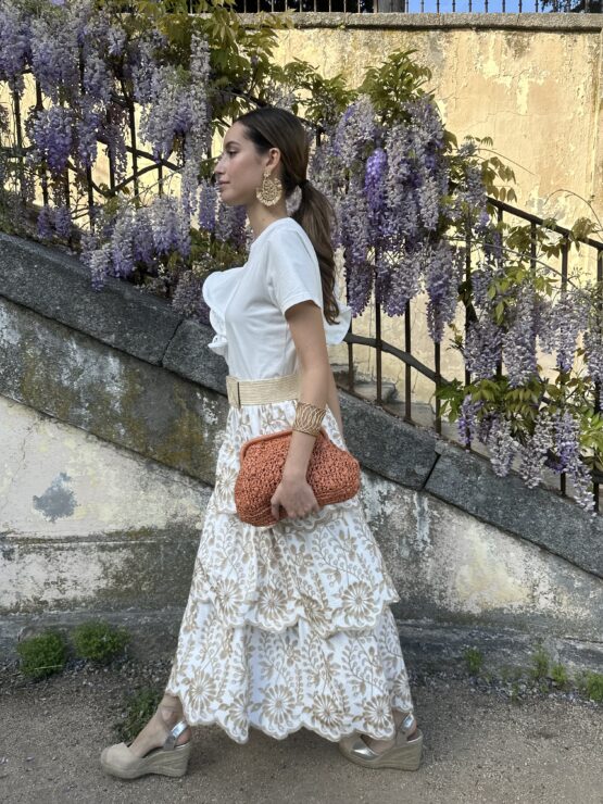 Falda Triana bordada camel - Imagen 8