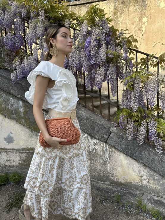 Falda Triana bordada camel - Imagen 7