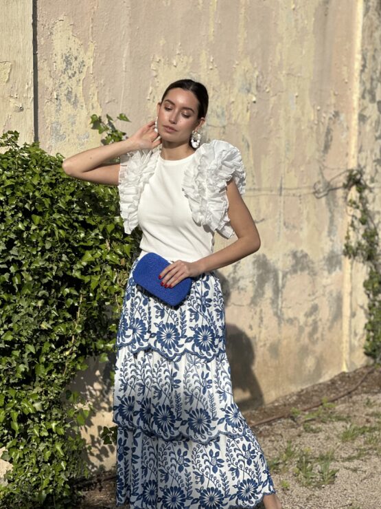 Falda Triana bordada azul - Imagen 6