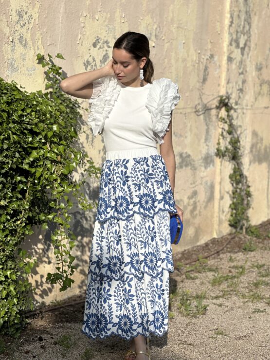 Falda Triana bordada azul - Imagen 5