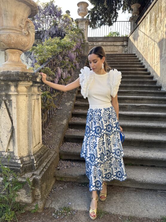 Falda Triana bordada azul - Imagen 4