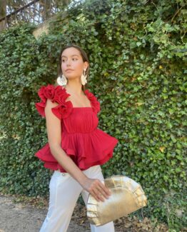 Top lucia volantes rojo