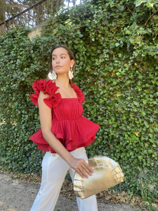 Top lucia volantes rojo