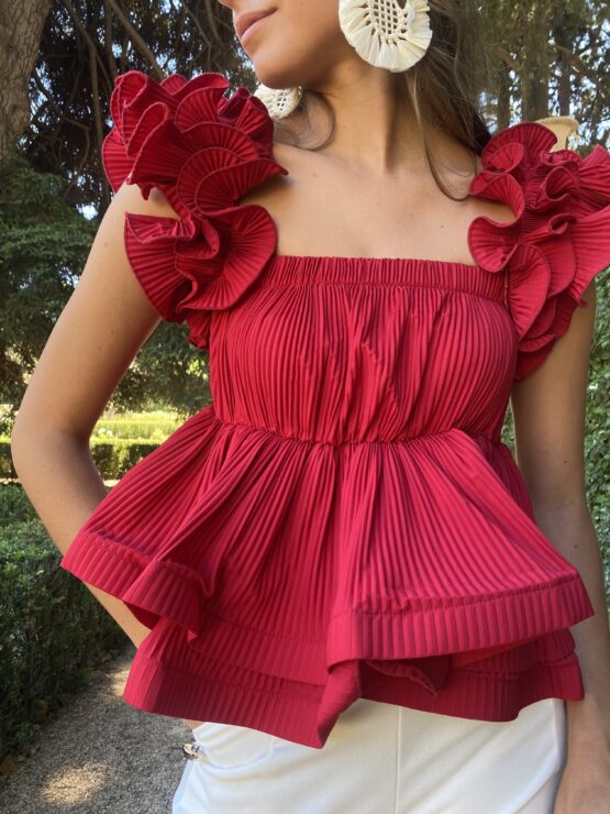 Top lucia volantes rojo - Imagen 2