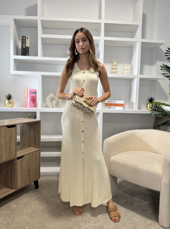Vestido de punto Daniela crudo - Imagen 3