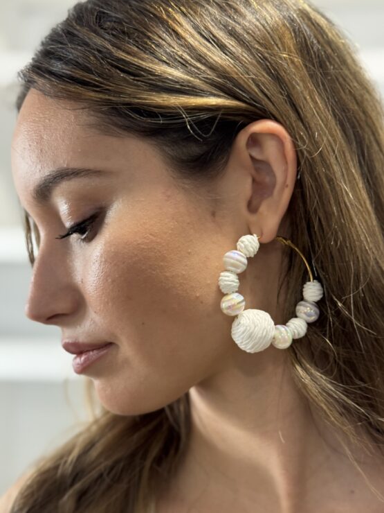 Pendiente camille blanco - Imagen 2